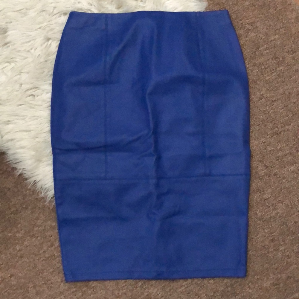 ASOS Faux Leather Blue Skirt